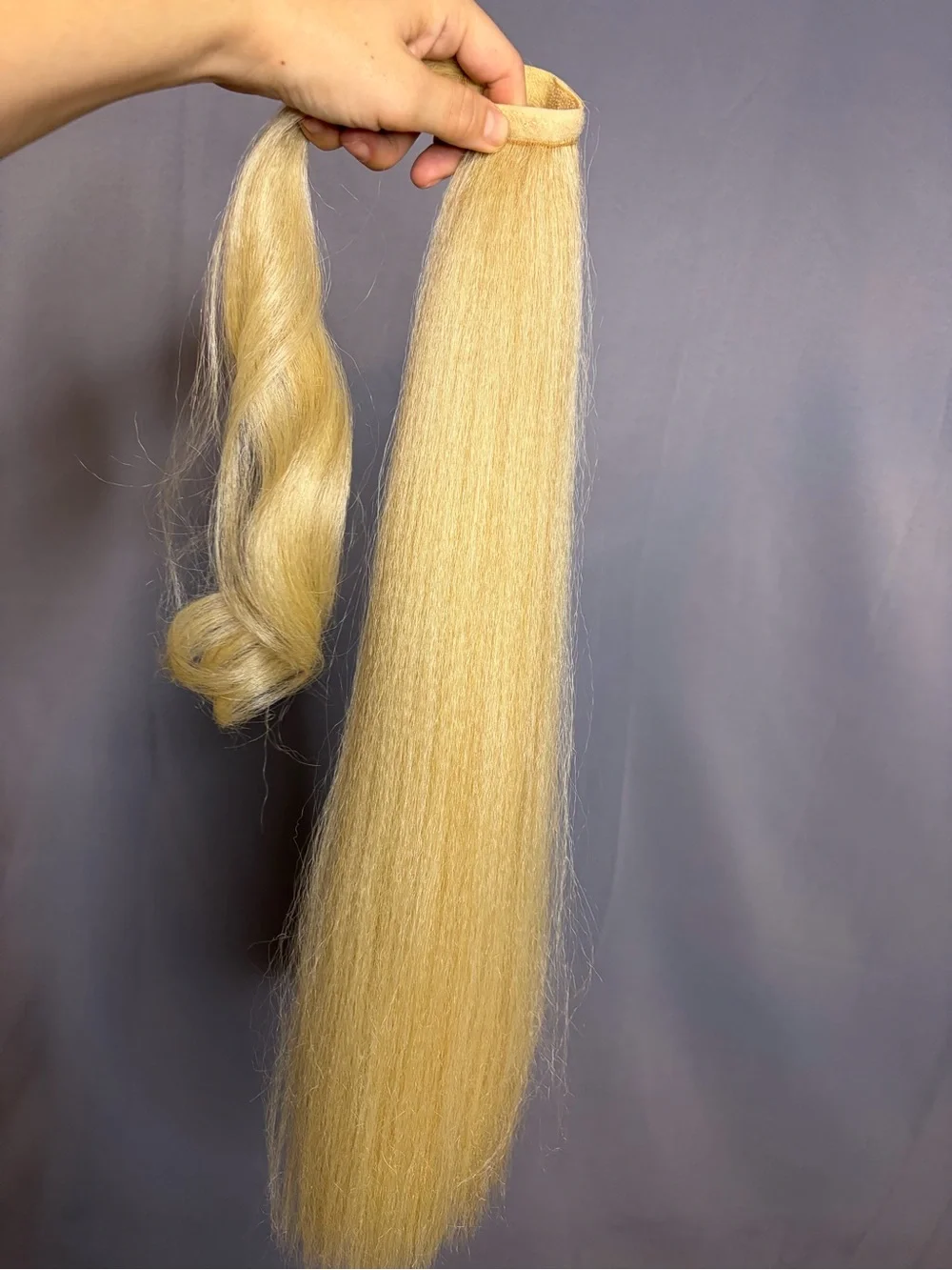 Champagne Blonde Clip-In Ponytail Extension - Natural Straight